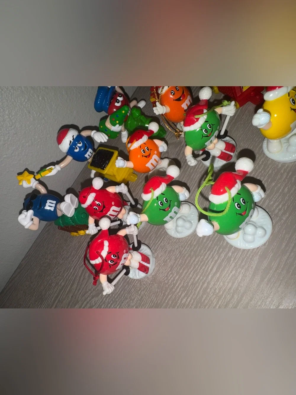 Vintage M&Ms Christmas Topper Ornaments & Express Decorative Train lot